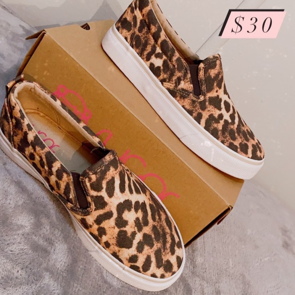 Cheetah slip on shoes